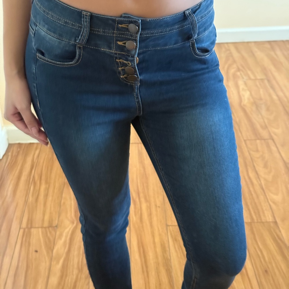 Tinseltown Dark Blue Women's High-Rise Skinny Jeans